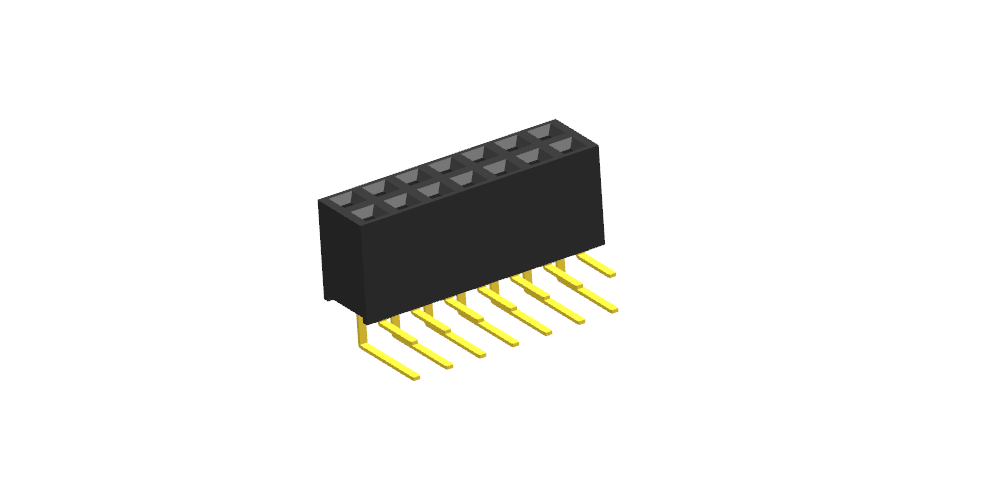 排母1.27mm 双排 90度（塑高4.3）U型