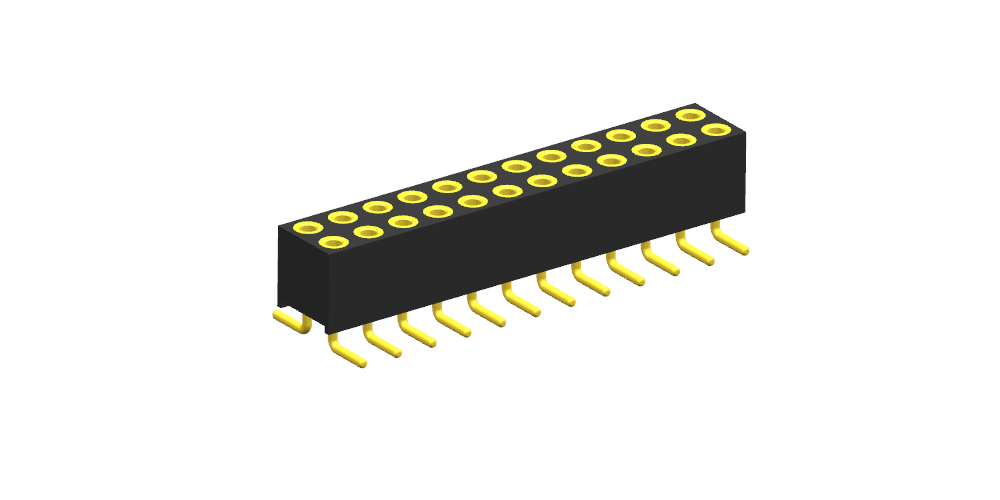 圆孔排母1.27mm 双排 立贴（塑高3.8 塑宽3.25）