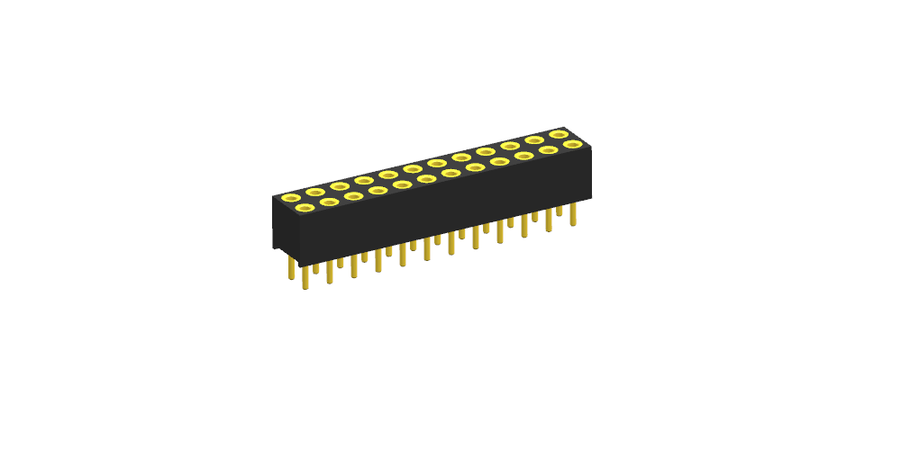 Round hole row bus 1.27mm double row 180 degrees (plastic height 3.8 plastic width 3.25)