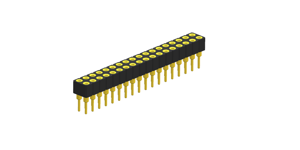 圆孔排母2.0mm 双排 180度（塑高2.8 塑宽4.0）