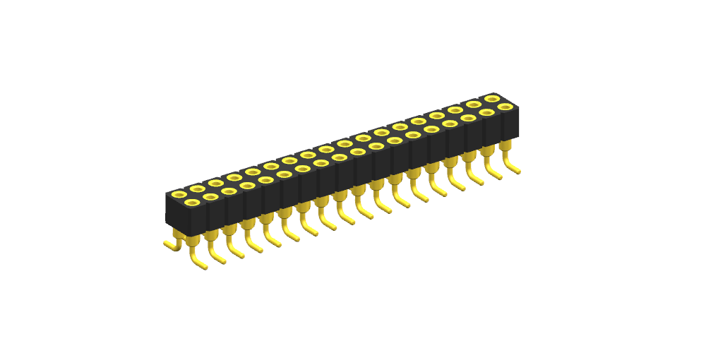 圆孔排母2.0mm 双排 立贴（塑高2.8 塑宽4.0）