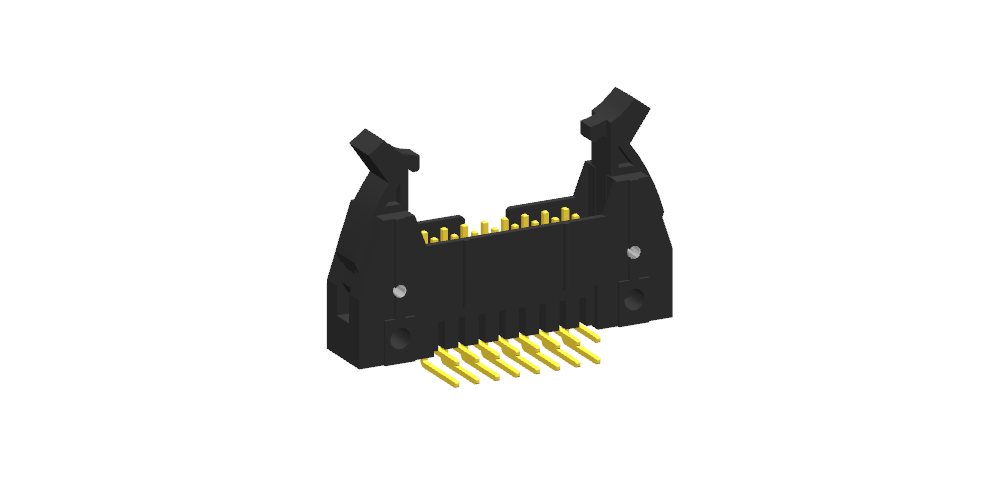 牛角2.54mm 双排 90度 销式