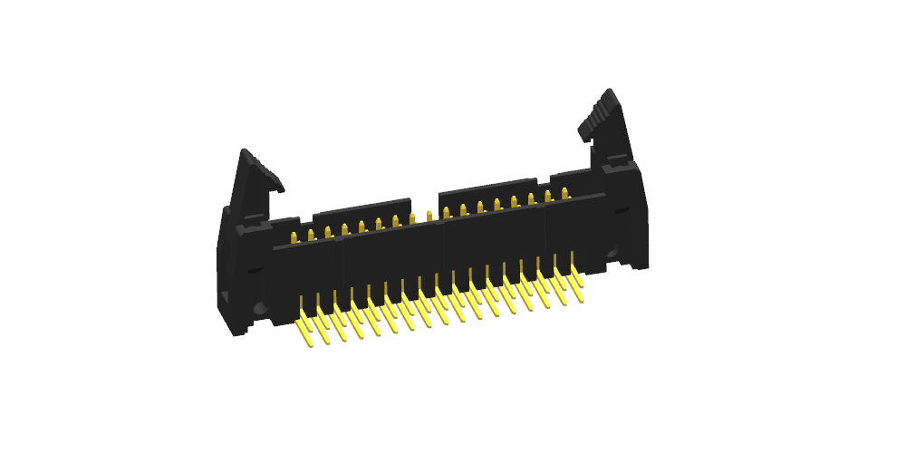 牛角2.54mm 双排 90度 扣式