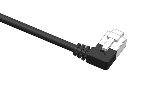 水晶头 RJ45 网线（左弯90度）